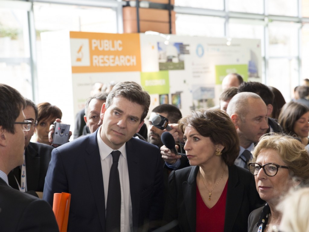 Three French ministers at Biovision (from left to right): Montebourg, Touraine and Fioraso. (Photo Credit: Pierre Jayet)