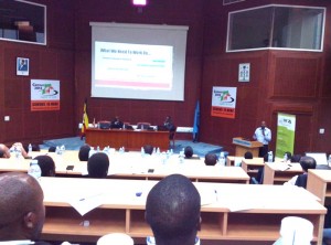 Michael Ninyitegeka presents at IT workshop