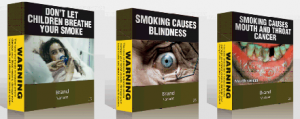Tobacco plain packaging carries health warnings