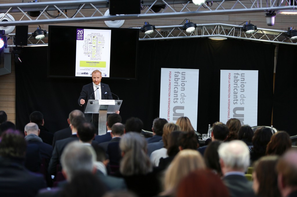 OHIM's Antonio Campinos at the opening session. Photo credit: 20ème Forum Européen de la Propriété Intellectuelle par l’Union des Fabricants