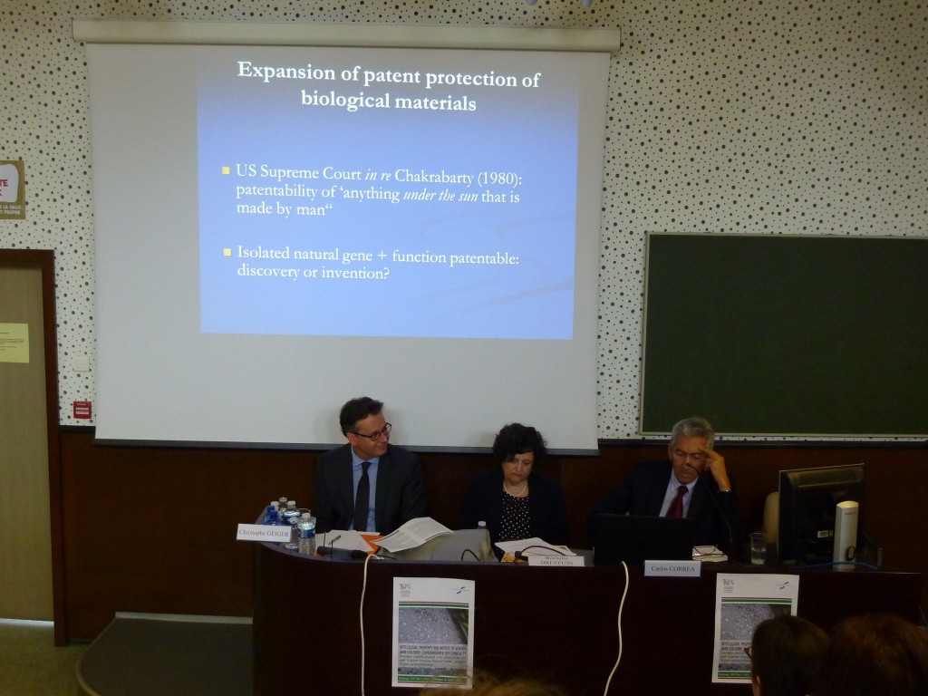 Christophe Geiger, Director General of CEIPI, Rochelle Dreyfuss, Professor at the New York University School of Law, and Carlos Correa, Professor at the University of Buenos Aires
