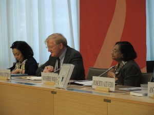 Thu Lang Tran Wasescha, IP consultant and part-time counsellor at the Swiss Federal Institute of Intellectual Property, Thomas Cottier, professor of European and International Economic Law at the University of Bern, and Jayashree Watal, counsellor, WTO Intellectual Property Division.