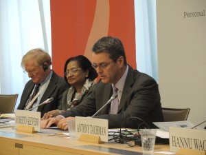 Roberto Azevêdo, director-general of the World Trade Organization speaking at the book launch