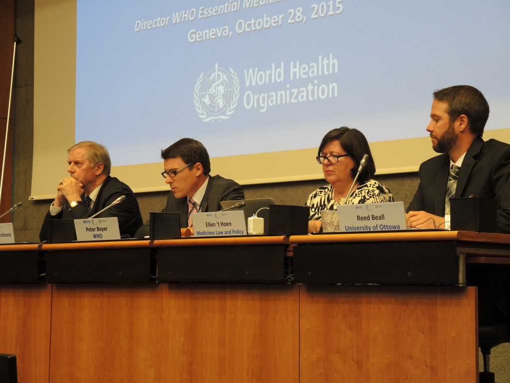 Panel from left: de Joncheere, Beyer, 't Hoen, Beall