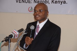 Chief, New Technologies And Innovation Section, United Nations Economic Commission for Africa, Mr Kasrim Nwuke speaks at Laico Regency Hotel Nairobi during the official opening of Science, Technology and Innovation