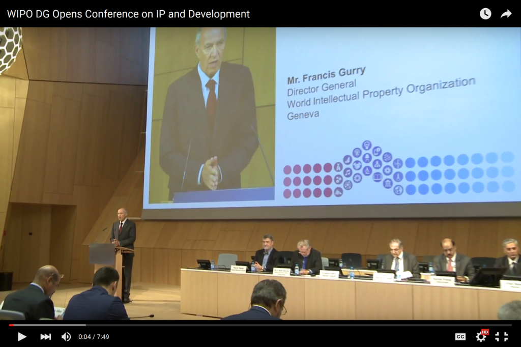 WIPO Director General Francis Gurry opens the conference