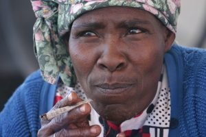 Nama Woman Smoking in the Kalahari Desert Namibia PHOTO by Luca Galuzzi 2004