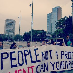 Universities Allied for Essential Medicines leads protest for R&D treaty yesterday