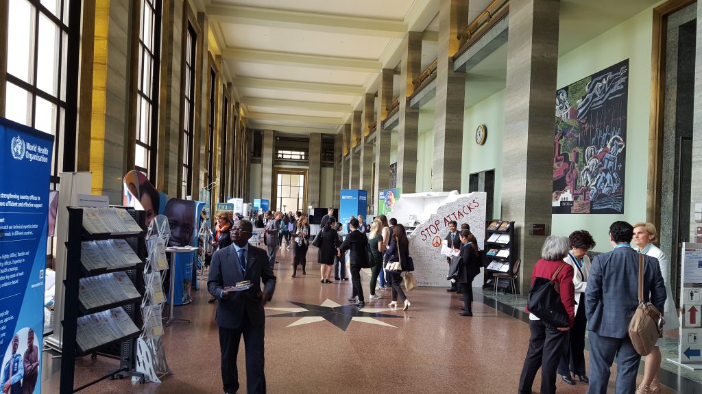 A hallway in the UN Palais during this week's WHA