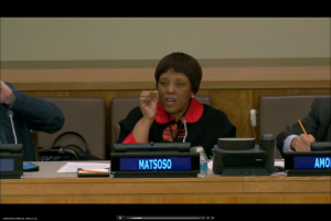 Precious Malbona makes a point during the side event