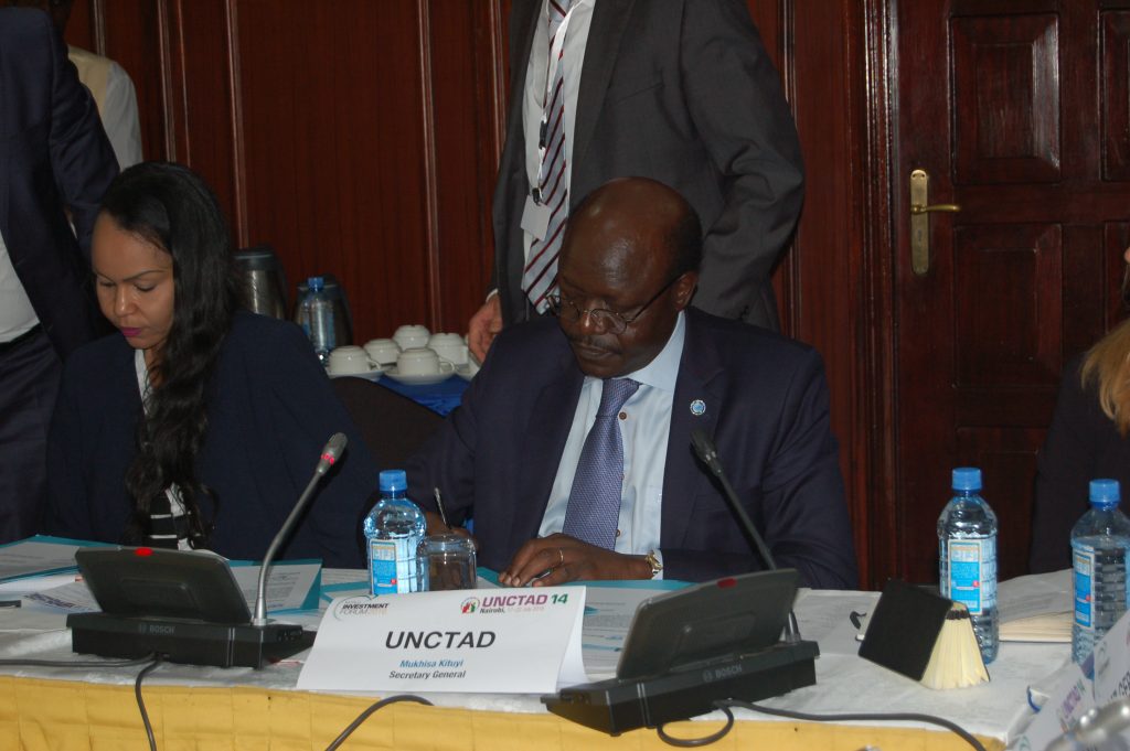 From left Ms. Fatima Acyl, AU Commissioner for Trade and Industry, and Dr. Mukhisa Kituyi, UNCTAD SG. Photo credit: Fredrick Nzwili