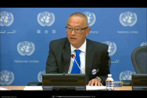 Dr Keiji Fukuda addresses UN press